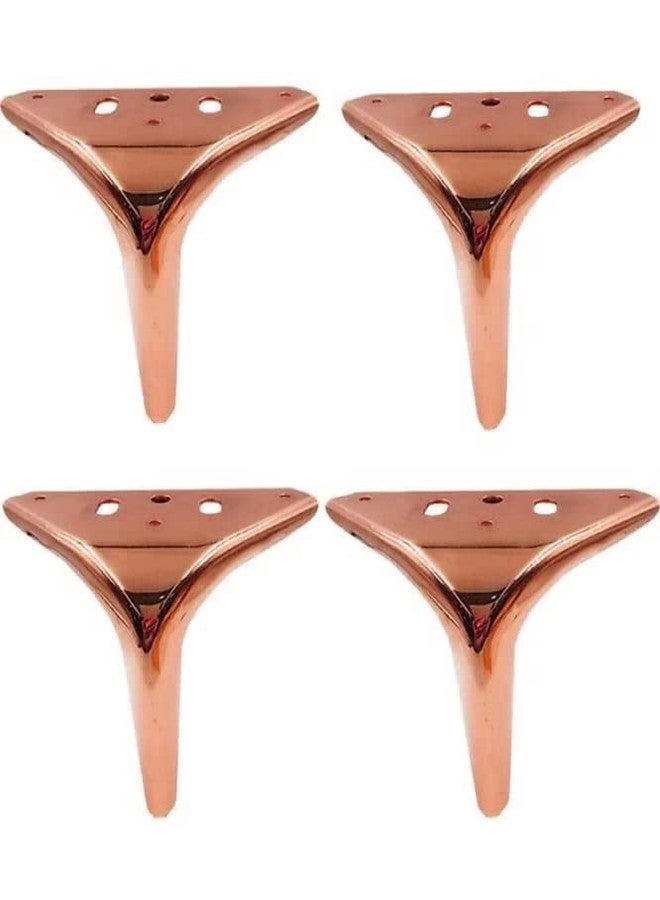 Fascination Sofa Leg Glossy Finish Heavy Model Russian Fame Shape Furniture Leg Set of 4, 6 Inches Weight Capacity 400kg Rose Gold - Image 3