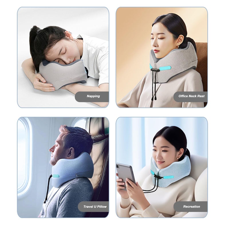 U Shaped Memory Foam Travel Neck Pillow Breathable For Airplane Car Sleeping Medium Size - Image 3