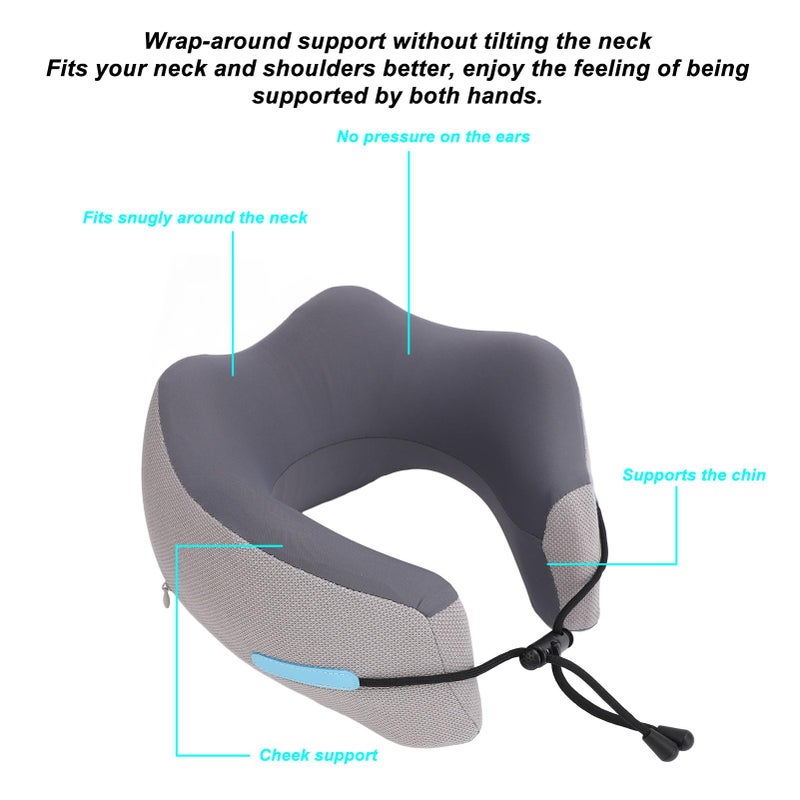 U Shaped Memory Foam Travel Neck Pillow Breathable For Airplane Car Sleeping Medium Size - Image 4