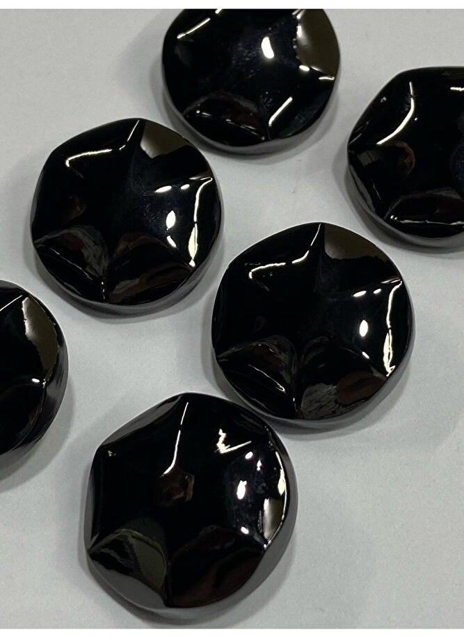 Karan Tuhafiye Karan Haberdashery Metal Button/coat Length/6 Piece Set/2.5 CM/JX18/BLACK  - Image 2
