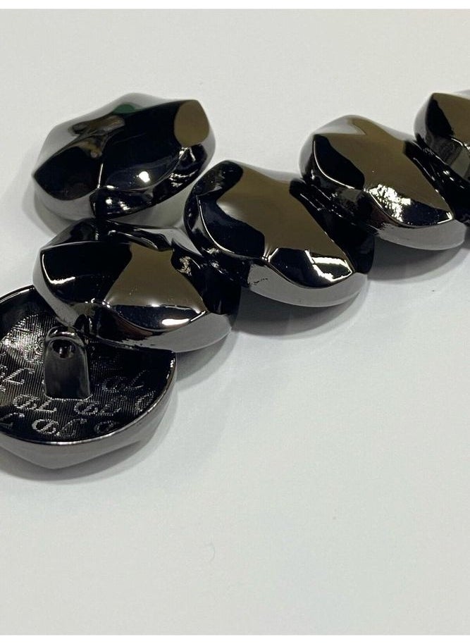 Karan Tuhafiye Karan Haberdashery Metal Button/coat Length/6 Piece Set/2.5 CM/JX18/BLACK  - Image 3