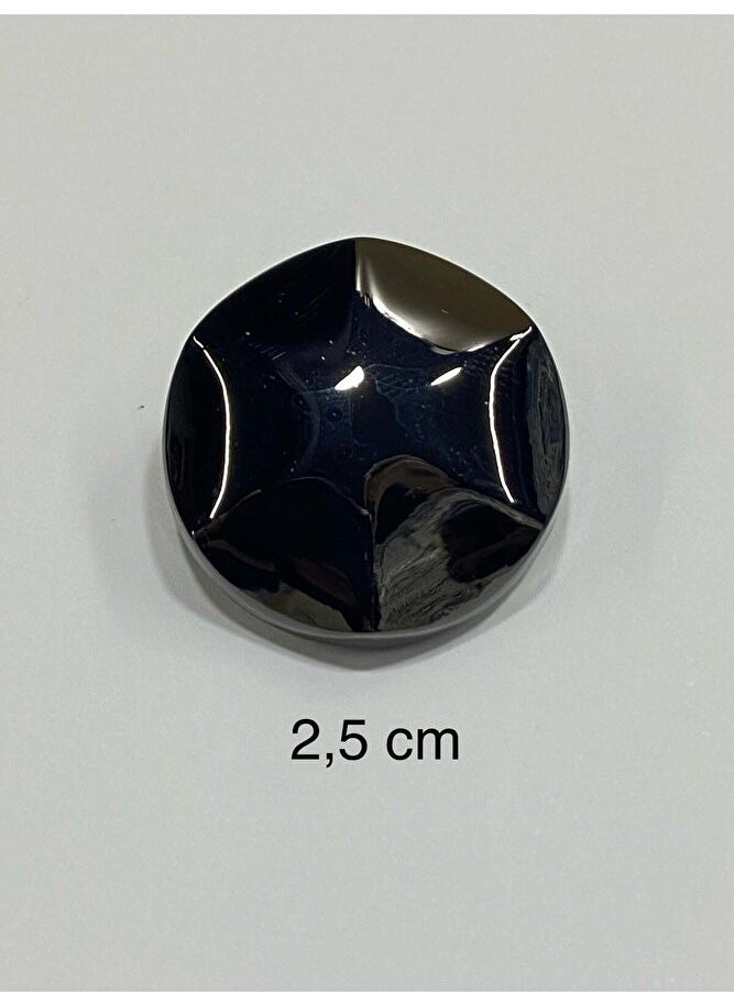 Karan Tuhafiye Karan Haberdashery Metal Button/coat Length/6 Piece Set/2.5 CM/JX18/BLACK  - Image 4