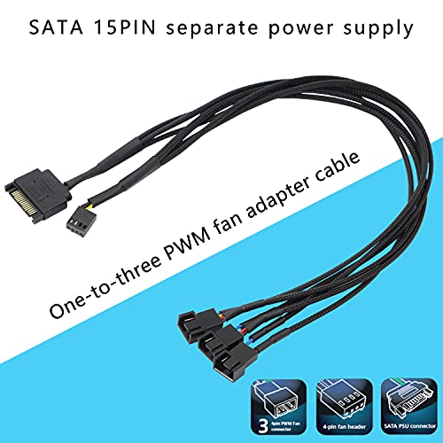 XMSJSIY SATA to 3 Pin 4 Pin PWM Fan Adapter Splitter Hub for 12V Desktop Computer Cooler Case Fans, 2 Pieces Packing - Image 5