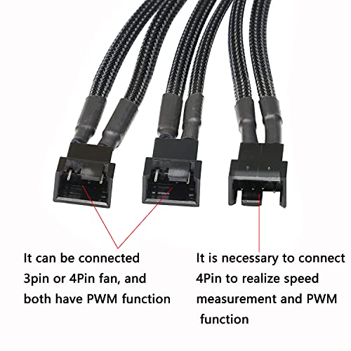 XMSJSIY SATA to 3 Pin 4 Pin PWM Fan Adapter Splitter Hub for 12V Desktop Computer Cooler Case Fans, 2 Pieces Packing - Image 3