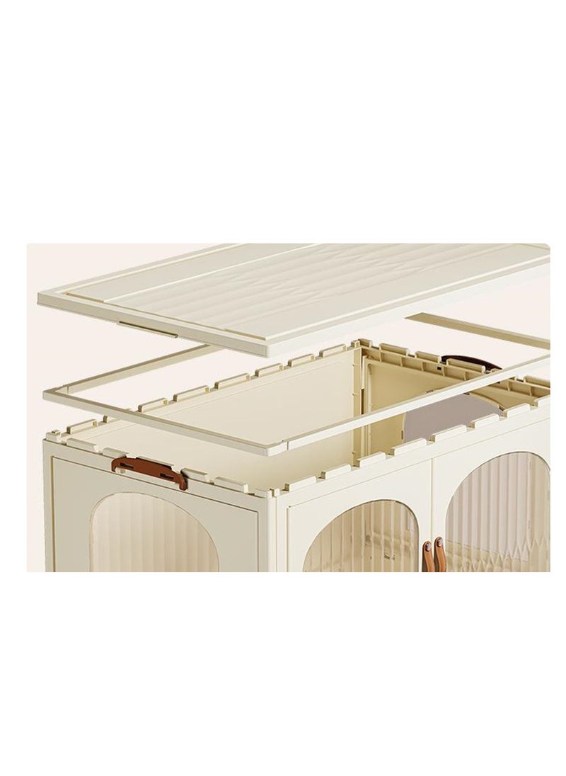 Golden - Storage Cabinet Storage Box Easy to Assemble 2 Layers Expandable - Image 1