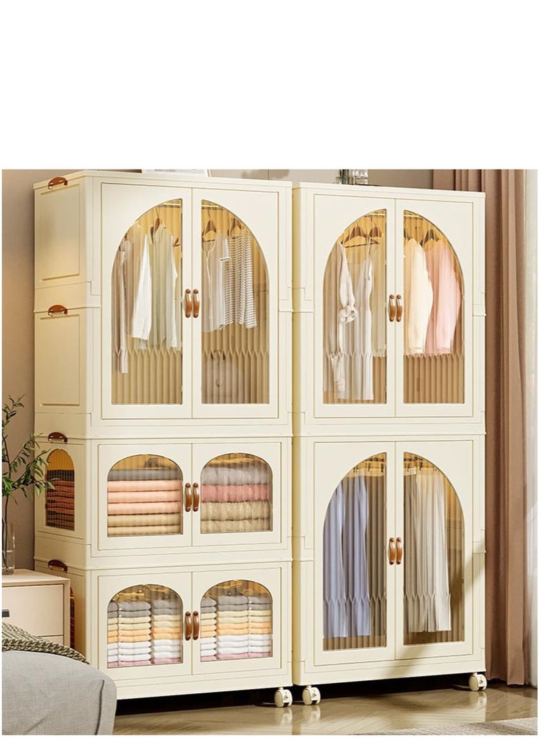 Golden - Storage Cabinet Storage Box Easy to Assemble 2 Layers Expandable - Image 1