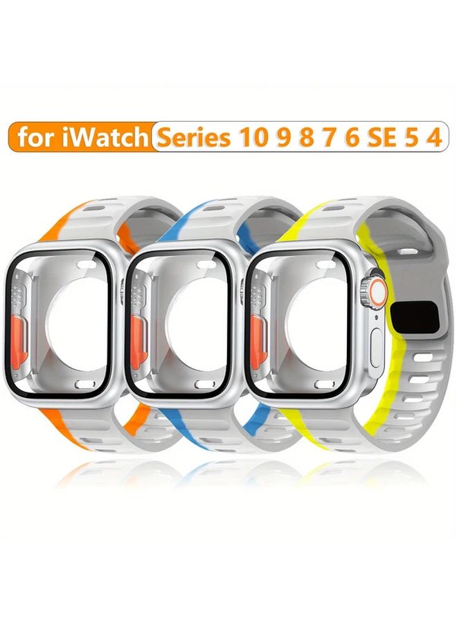 Orange Watch Case and Band Set with Screen Protector for 45MM Series 9 8 7 - Image 1