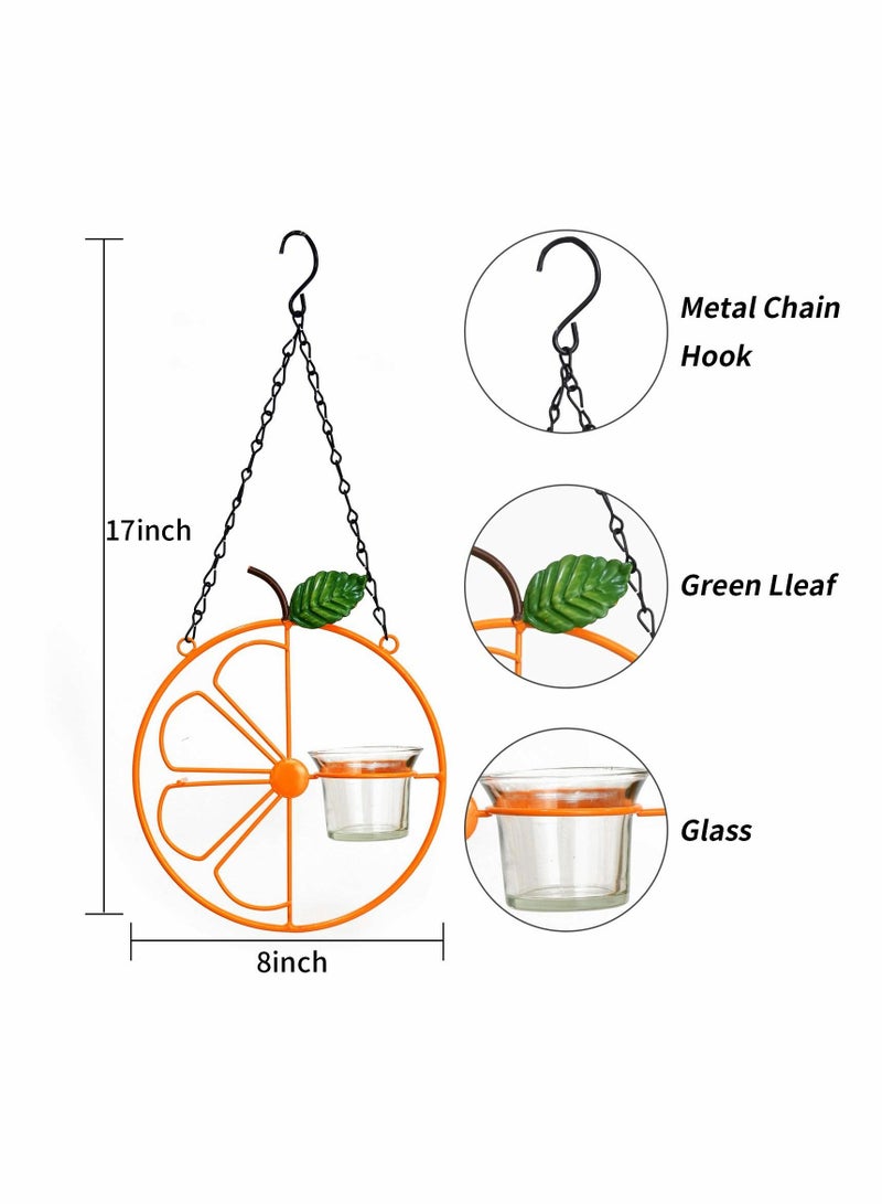 KASTWAVE Oriole Bird Feeder, Hanging Metal Bird Feeder Detached Bowl Design Orange Fruit Feeder Outdoor Garden Metal Hanging Drinking Grape Jelly Container Hummingbird Feeder Great for Garden Outdoor Gift - Image 2