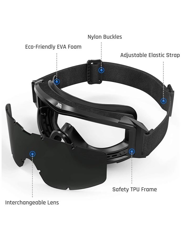Loxira Tactical Airsoft Goggles Anti-Fog Military Glasses, Ballistic Safety Goggles for Shooting, Hunting, Outdoor, Driving, CS Game, Paintball, and Tactical Training  - Image 2