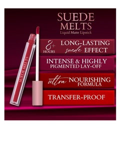 Bergamot Bergamot Beauté Matte Liquid Lipstick Suede Melts Non Transfer Waterproof Long Lasting Upto 8 Hours For Women 2.1ml Blush  - Image 5