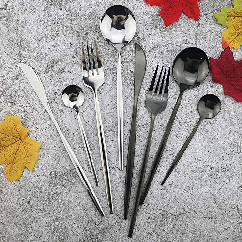 JASHII 24 Pieces Silverware Flatware Cutlery Set, Stainless Steel Tableware Silverware-Service for 6 Dishwasher Safe Full Set Flatware Durable (Silver) - Image 2