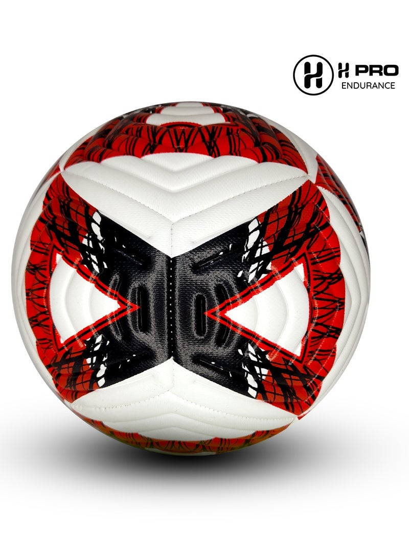 H PRO Pro Size 5 Training Football – Soft Touch, Enhanced Grip, Ideal For Beginners & Advanced Players | Red - Image 1