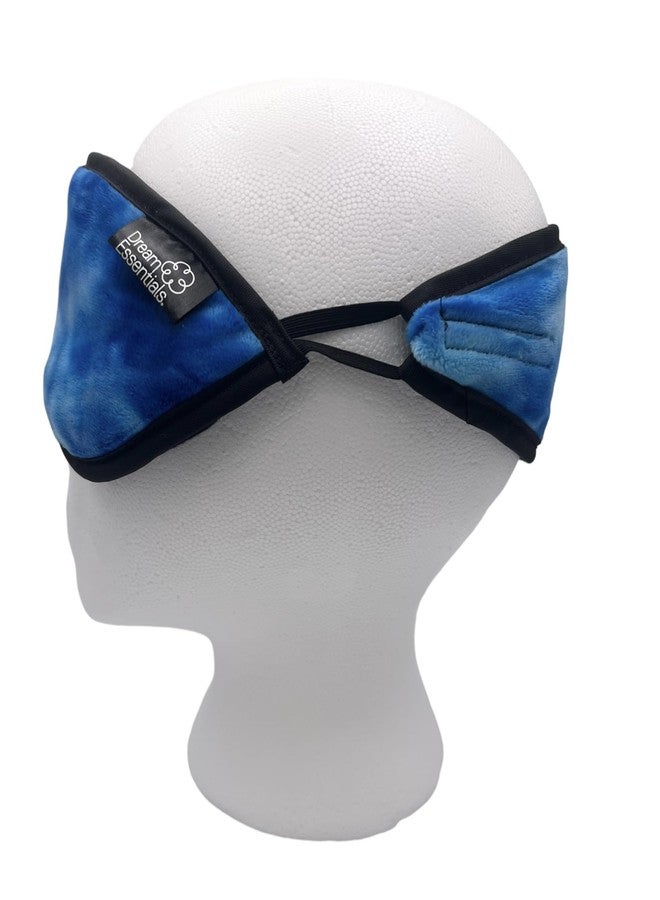 Dream Essentials Utopia Luxury Plush Sleep Mask, Handmade in the USA, Breathable Cotton, Adjustable Wide Headband, Men and Women, Nose Bridge for Light Block, Travel, Yoga, Meditation (Tie Dye Blue - Image 2