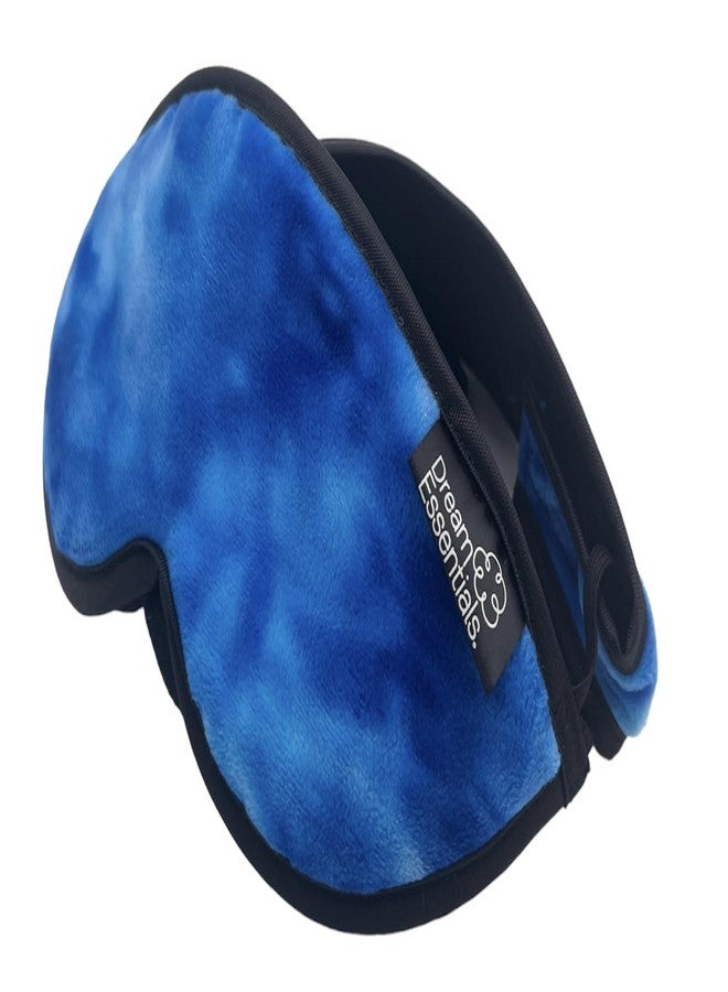 Dream Essentials Utopia Luxury Plush Sleep Mask, Handmade in the USA, Breathable Cotton, Adjustable Wide Headband, Men and Women, Nose Bridge for Light Block, Travel, Yoga, Meditation (Tie Dye Blue - Image 1