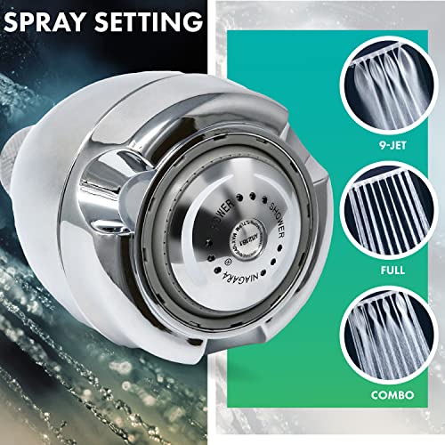 Niagara Conservation Earth Showerhead - Niagara Conservation | Energy & Water Saving Showerhead (1.75 GPM) High-Efficiency 3-Spray Chrome Fixed Shower Head (N2917CH) - Image 4