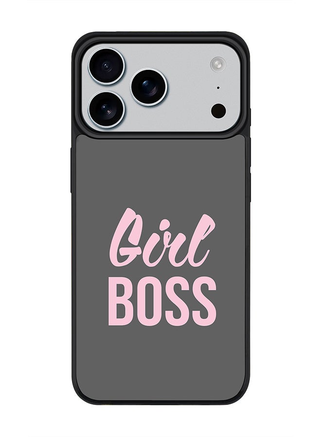 Stylizedd iPhone 17 Pro Max Case, [Compatible with MagSafe] Slim Magnetic cover Phone Case iPhone 17 Pro Max -Girl Boss (Grey) - Image 1