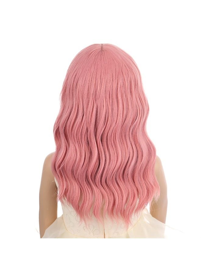 DUDUWIG Girl's Pink Wig with Air Bangs Short Curly Wigs Lovely Color Synthetic Cosplay Hair Wig for kids Children - Image 5