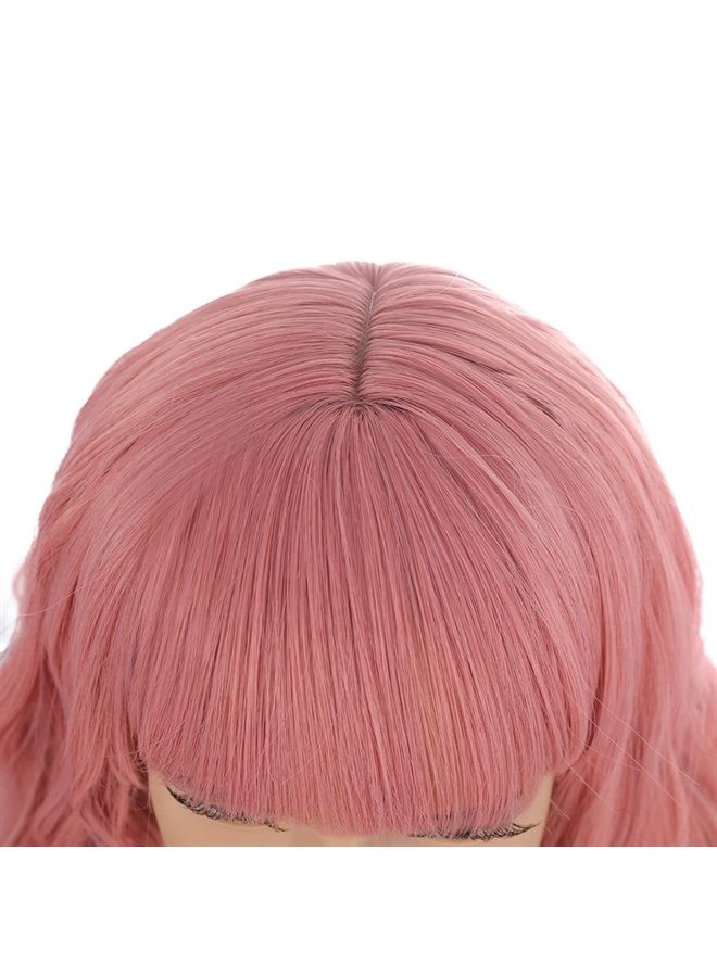DUDUWIG Girl's Pink Wig with Air Bangs Short Curly Wigs Lovely Color Synthetic Cosplay Hair Wig for kids Children - Image 4