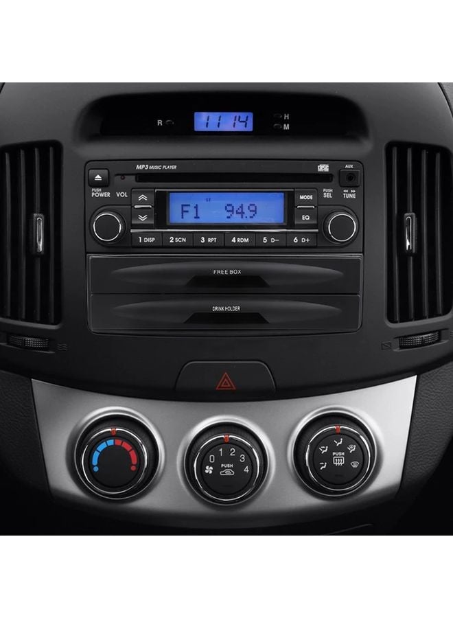 Black Universal Car Dual DIN Radio Cup Holder Organizer Box - Image 3