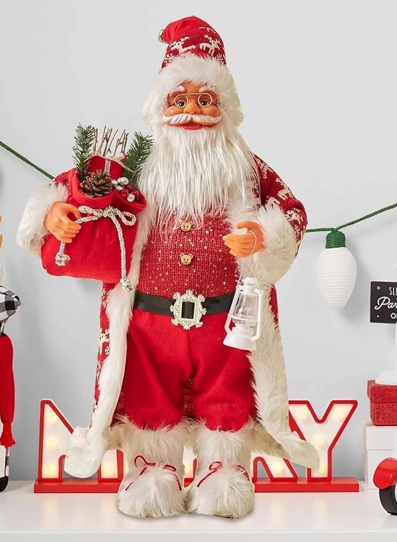 AUTOYSUR زينة تمثال سانتا كلوز لعيد الميلاد، دمية سانتا كلوز واقفة لعيد الميلاد، دمية سانتا محبوكة، زينة عيد الميلاد، لطيفة ومتينة، هدية لحفلات الأعياد وديكورات المنزل - Image 2