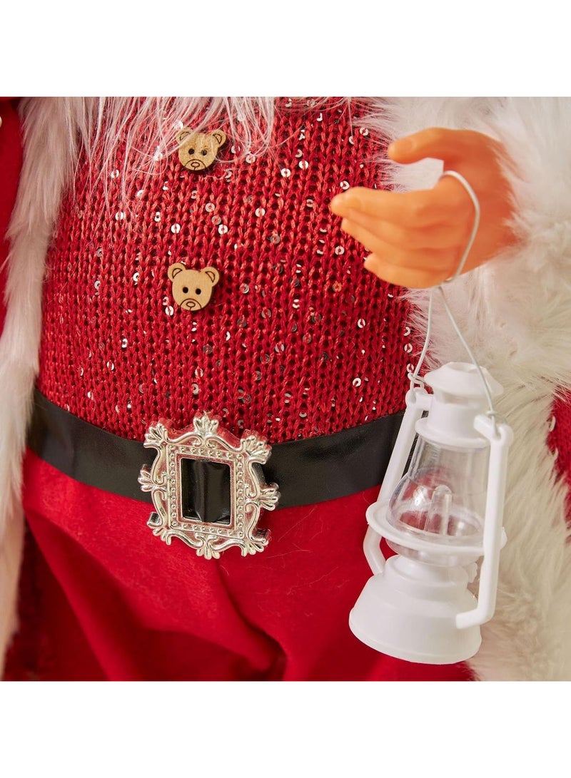 AUTOYSUR زينة تمثال سانتا كلوز لعيد الميلاد، دمية سانتا كلوز واقفة لعيد الميلاد، دمية سانتا محبوكة، زينة عيد الميلاد، لطيفة ومتينة، هدية لحفلات الأعياد وديكورات المنزل - Image 4