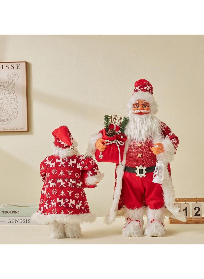 AUTOYSUR زينة تمثال سانتا كلوز لعيد الميلاد، دمية سانتا كلوز واقفة لعيد الميلاد، دمية سانتا محبوكة، زينة عيد الميلاد، لطيفة ومتينة، هدية لحفلات الأعياد وديكورات المنزل - Image 5