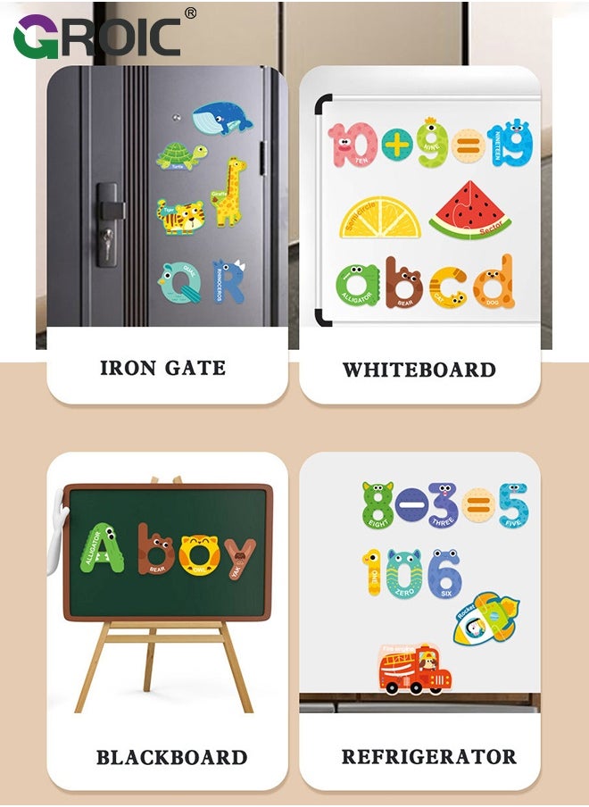 GROIC Magnetic Uppercase Letters and Numbers, Educational Learning Tool for Kids Word Recognition Include 26 Colorful Alphabet Letters, 20 Numbers and 5 Symbols  - Image 5