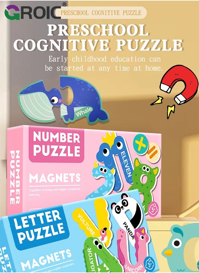 GROIC Magnetic Uppercase Letters and Numbers, Educational Learning Tool for Kids Word Recognition Include 26 Colorful Alphabet Letters, 20 Numbers and 5 Symbols  - Image 2