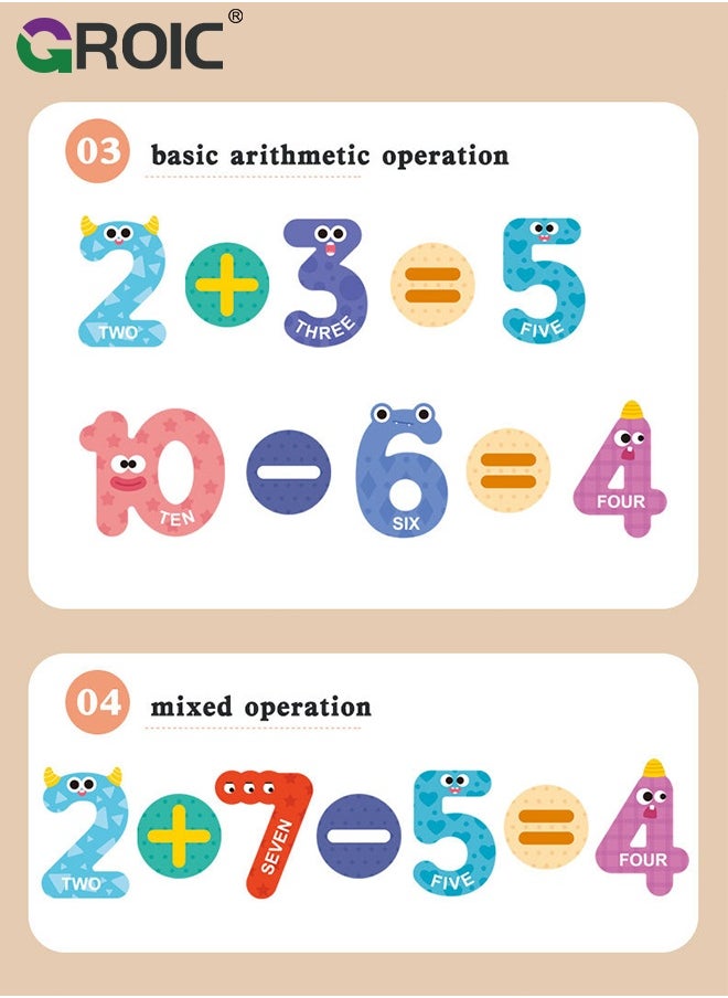GROIC - Magnetic Uppercase Letters and Numbers, Educational Learning Tool for Kids Word Recognition Include 26 Colorful Alphabet Letters, 20 Numbers and 5 Symbols - Image 1