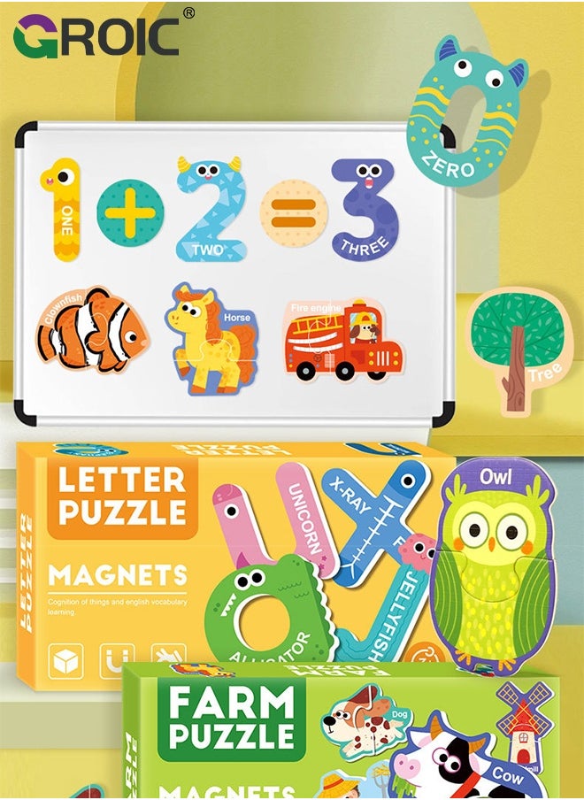 GROIC Magnetic Uppercase Letters and Numbers, Educational Learning Tool for Kids Word Recognition Include 26 Colorful Alphabet Letters, 20 Numbers and 5 Symbols  - Image 3