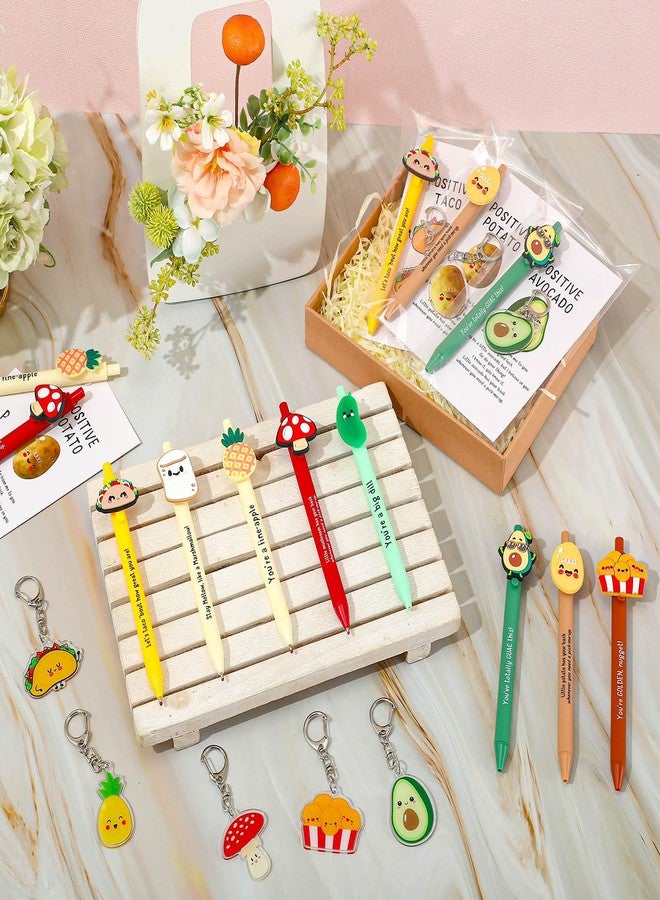 Landical 16 Sets Employee Appreciation Gifts Bulk, Positive Pen Inspirational Keychain with Motivational Card, Thank You Gift for Office Class Favor Coworker Team Teacher (Smart Snack) - Image 4