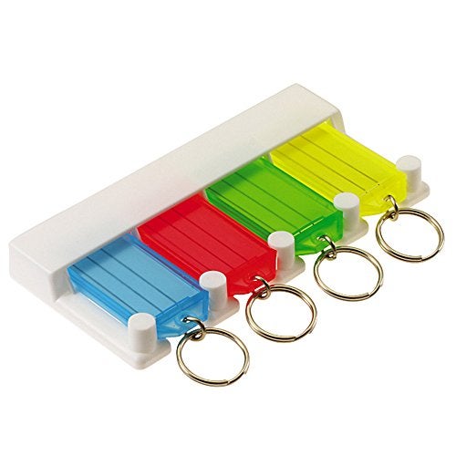 Lucky Line Key Tag Rack with 4 Tags, Multi Color (60540) - Image 1