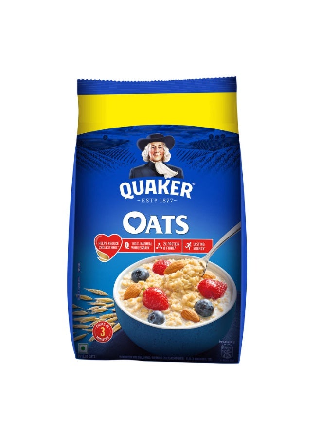 Quaker Oats 1Kg, Rolled Oats Natural Wholegrain, Nutritious Breakfast Cereals, Dalia Porridge, Easy To Cook, Honey - Image 1