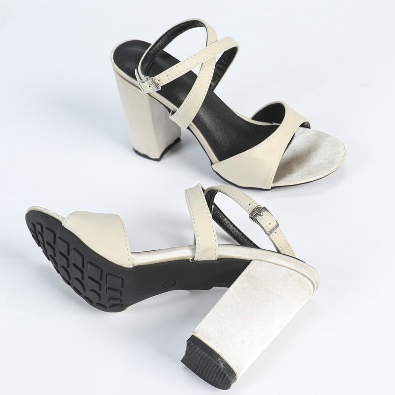 Summer Round Head 9Cm Thick Heel Cross High Heels Strap Sandals Women'S Plus Size Women'S Shoes - Image 5