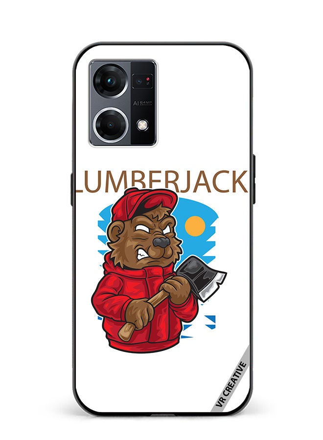 VR CREATIVE Protective Case Cover For Oppo Reno8 4G Lumber Jack Design Multicolour - Image 1