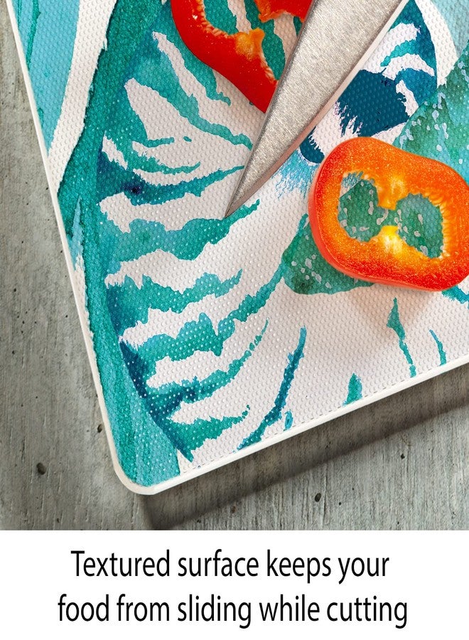 CounterArt Coral Life 3mm Tempered Glass Cutting Board 10” x 8” Manufactured in the USA Cheese Board Bar Board - Image 3