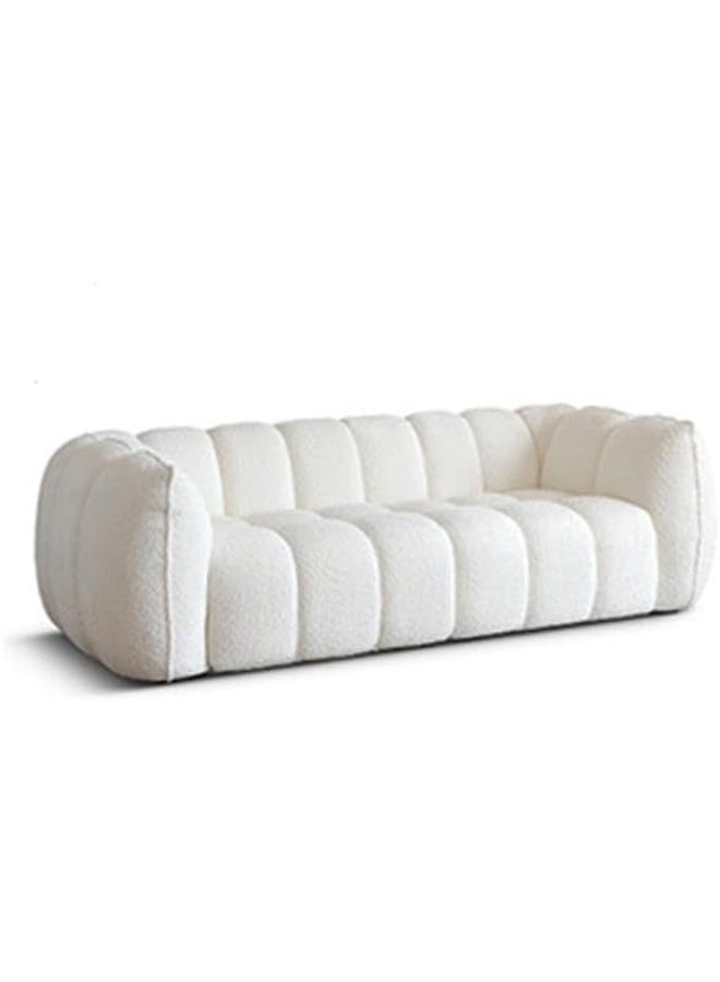 أريكة كومفينست باين الحديثة ذات الذراع التكسيدو 3 مقاعد بتنجيد صناعي - 226.06 × 104.14 × 68.58 سم أبيض