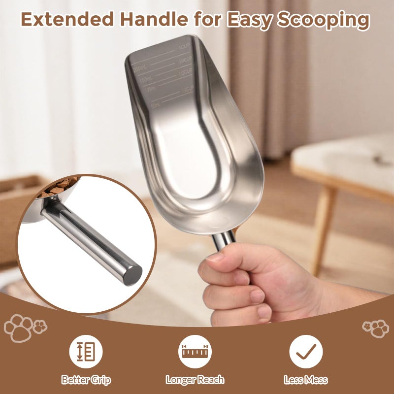 Mutclord Pet cat-dog food-scoop measuring 1-cup - Food-grade 304 stainless steel material | 1-Cup capacity | Precision scale measurements - Image 5
