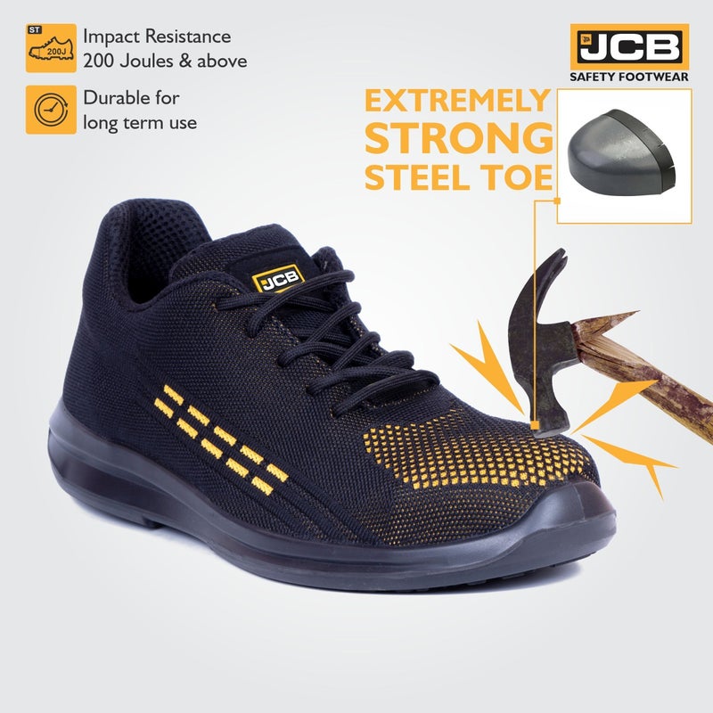 JCB حذاء أمان قماش بنعل فولاذي (أسود، S1، FASTRAC) - Image 2