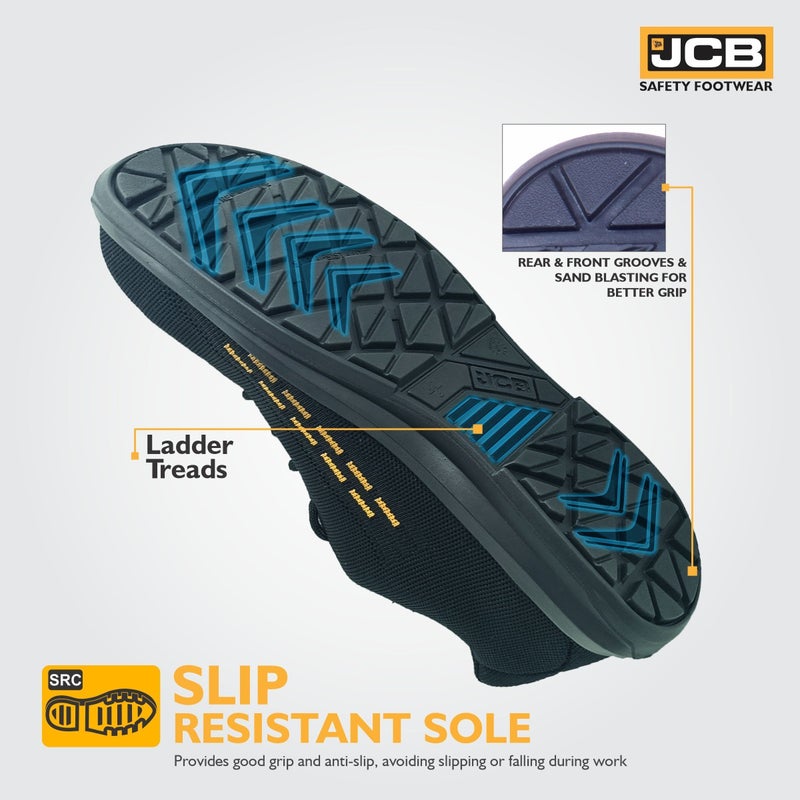 JCB حذاء أمان قماش بنعل فولاذي (أسود، S1، FASTRAC) - Image 3
