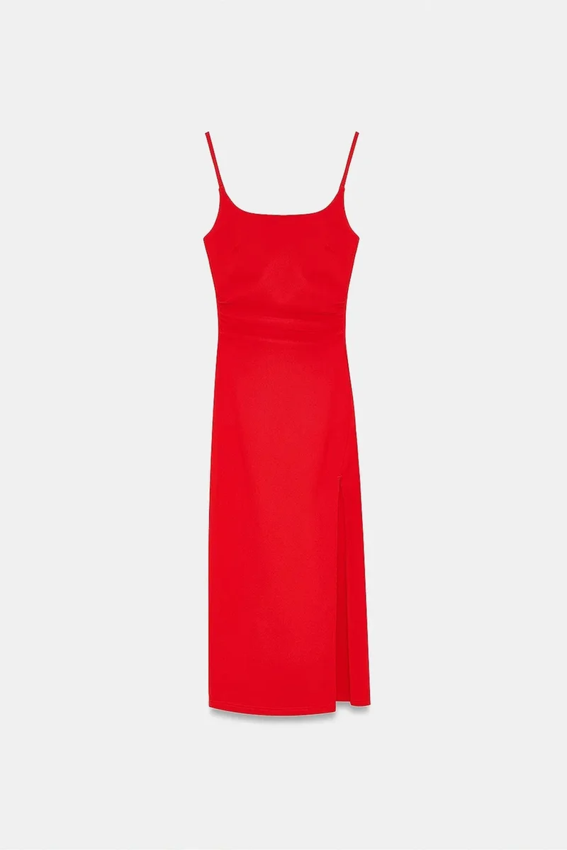 Dilvin Brick Red DILVIN Women’s Sleeveless Bodycon Midi Dress for Women | Best Price UAE
