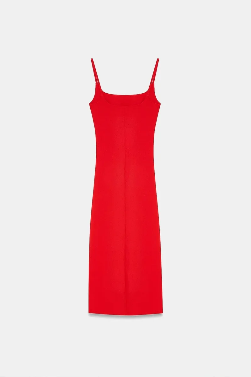 Dilvin Brick Red DILVIN Women’s Sleeveless Bodycon Midi Dress for Women | Best Price UAE