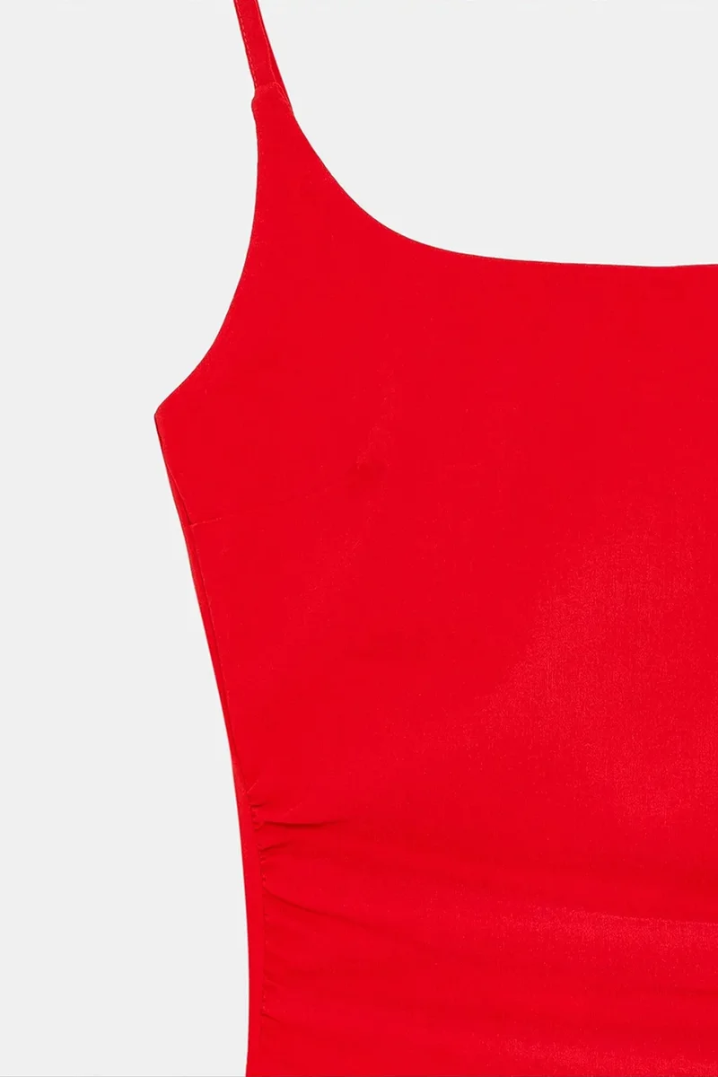 Dilvin Brick Red DILVIN Women’s Sleeveless Bodycon Midi Dress for Women | Best Price UAE