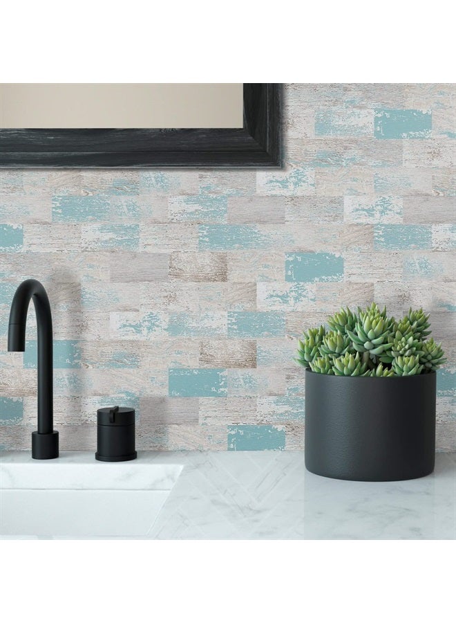 DEWOO Peel and Stick Tile, Kitchen Backsplash Tiles for Wall Subway PVC Tile, 10 Sheet (13.5" x 11.4")  - Image 2