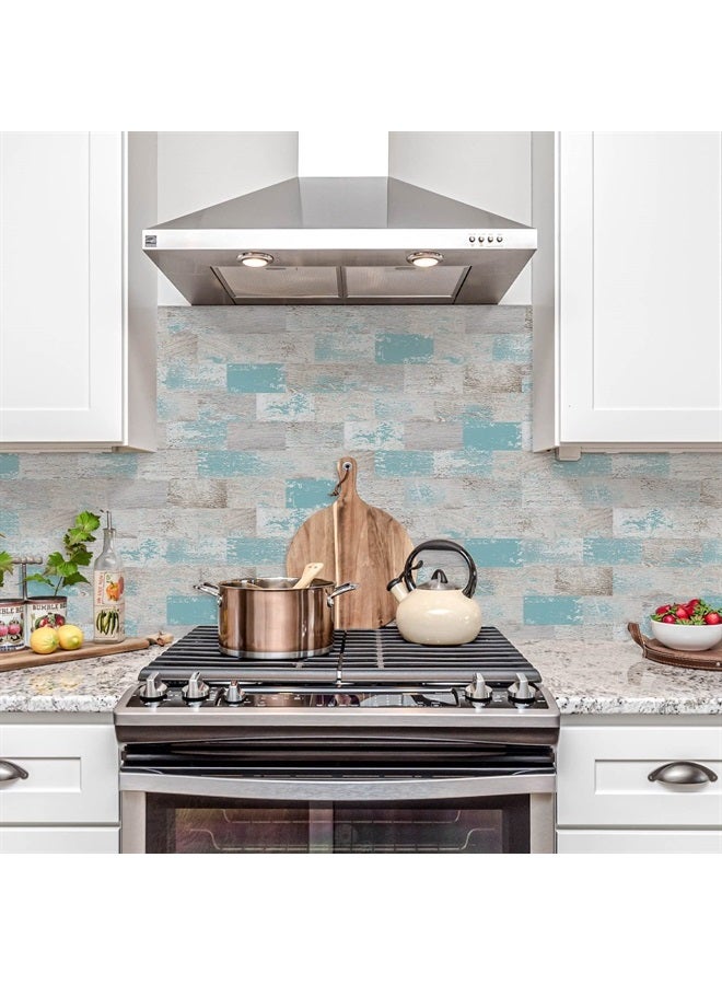 DEWOO Peel and Stick Tile, Kitchen Backsplash Tiles for Wall Subway PVC Tile, 10 Sheet (13.5" x 11.4")  - Image 3