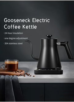 Golau Gooseneck Kettle V60 Coffee Kettle 900ML 1200W Power Knob Temperature Adjustment with Digital Display Temperature Automatic Insulation Stainless Steel Material Suitable for Home and Office  - Image 1