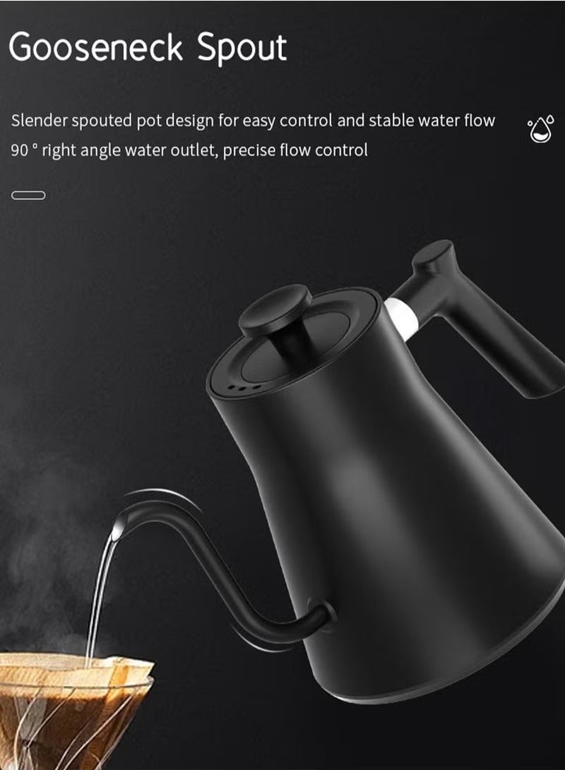 Golau Gooseneck Kettle V60 Coffee Kettle 900ML 1200W Power Knob Temperature Adjustment with Digital Display Temperature Automatic Insulation Stainless Steel Material Suitable for Home and Office - Image 3