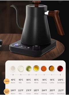 Golau Gooseneck Kettle V60 Coffee Kettle 900ML 1200W Power Knob Temperature Adjustment with Digital Display Temperature Automatic Insulation Stainless Steel Material Suitable for Home and Office  - Image 5