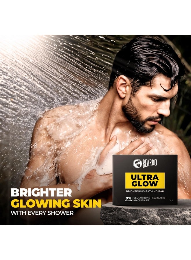 Beardo Ultraglow Brightening Bathing Bar | 9% complex glutathione, niacinamide & kojic acid | Skin Brightening Soap | Whitening Soap for men | Dermatologically tested |75g * Pack of 3 - Image 2