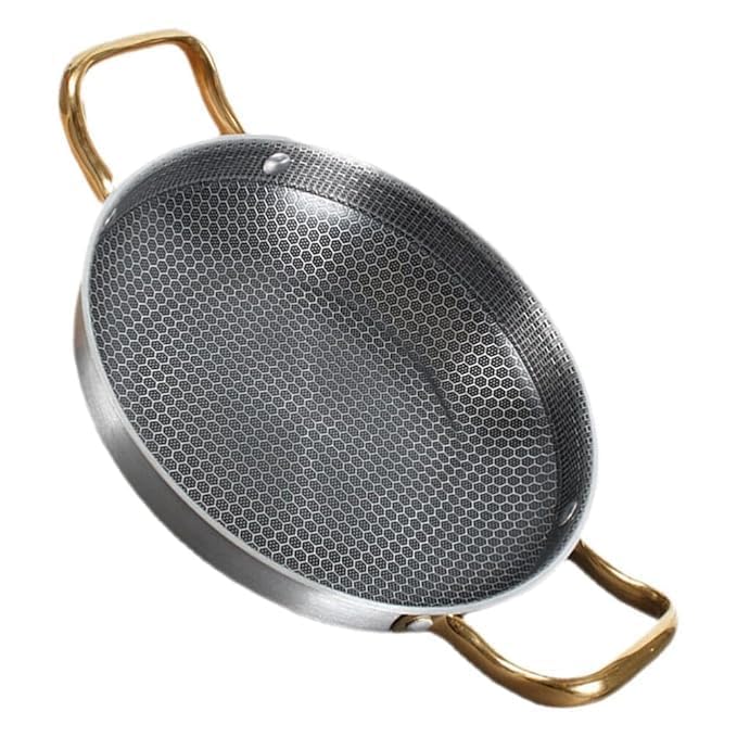 PIPULSE 26cm Stainless Steel Seafood Frying Pan - Honeycomb Nonstick Surface - Image 1
